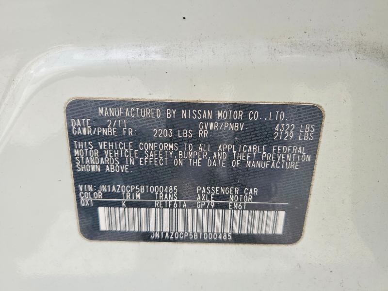 Aukcja sprzedaży 2011 Nissan Leaf, vin: JN1AZ0CP5BT000485, numer aukcji: 62590806