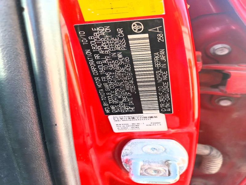 62153156 :رقم المزاد ، JTDBT4K31B1405165 vin ، 2011 Toyota Yaris مزاد بيع