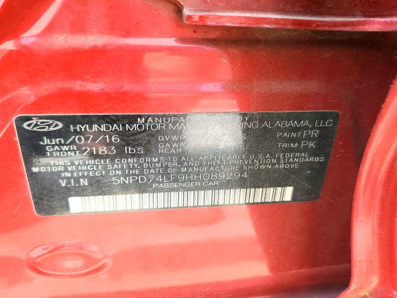 Aukcja sprzedaży 2017 Hyundai Elantra, vin: 5NPD74LF9HH089294, numer aukcji: 58800786