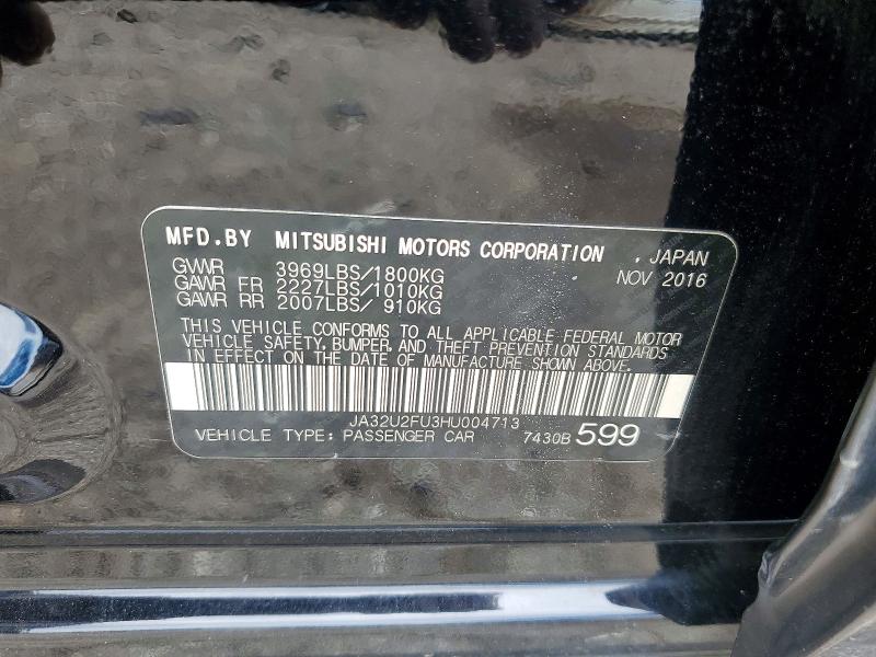 Продаж на аукціоні авто 2017 Mitsubishi Lancer, vin: JA32U2FU3HU004713, номер лоту: 63149166