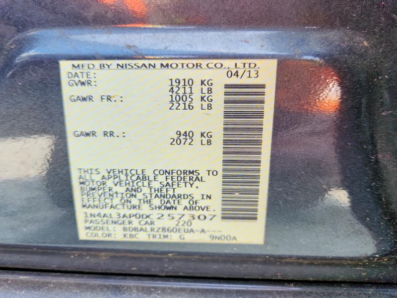 Aukcja sprzedaży 2013 Nissan Altima, vin: 1N4AL3AP0DC257307, numer aukcji: 59653996