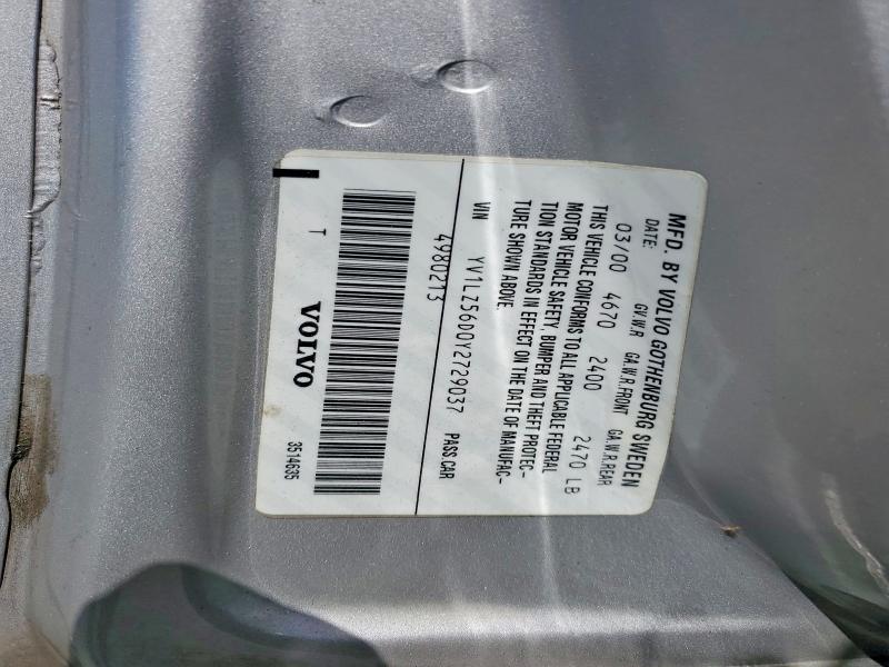 Aukcja sprzedaży 2000 Volvo V70, vin: YV1LZ56D0Y2729037, numer aukcji: 63521276