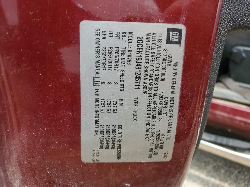 Aukcja sprzedaży 2008 Chevrolet Silverado, vin: 2GCEK19J481245711, numer aukcji: 61433416