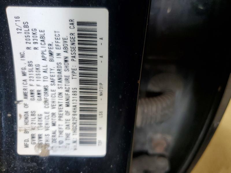 Aukcja sprzedaży 2017 Honda Accord, vin: 1HGCR2F94HA131895, numer aukcji: 60790056