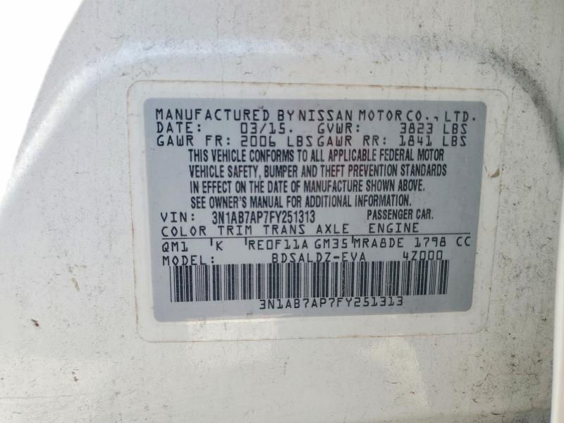 Aukcja sprzedaży 2015 Nissan Sentra, vin: 3N1AB7AP7FY251313, numer aukcji: 62688336
