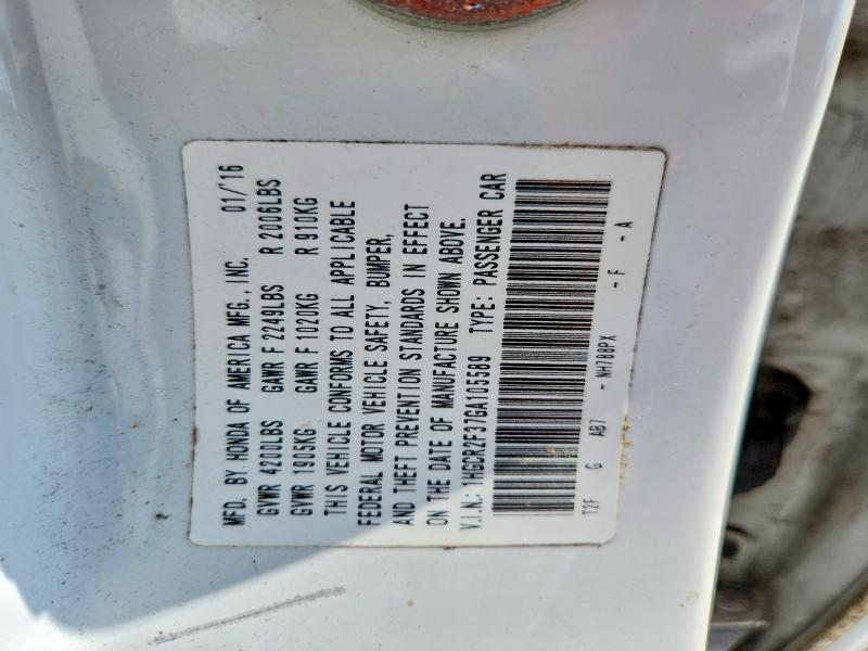 Aukcja sprzedaży 2016 Honda Accord, vin: 1HGCR2F37GA105589, numer aukcji: 60835236