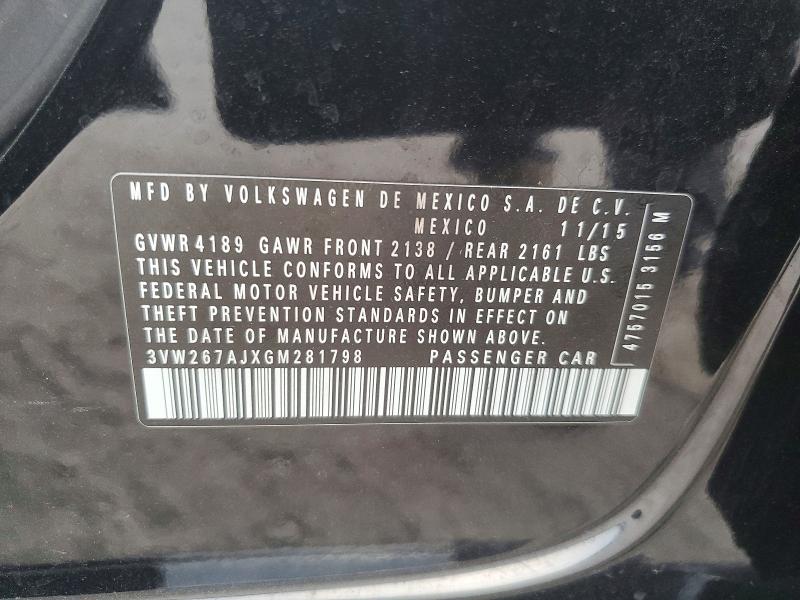 Aukcja sprzedaży 2016 Volkswagen Jetta, vin: 3VW267AJXGM281798, numer aukcji: 62540636