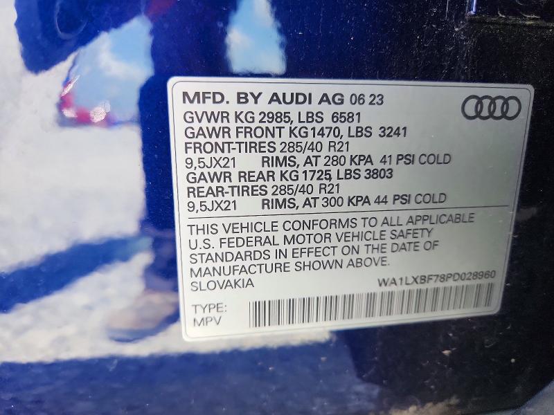 Aukcja sprzedaży 2023 Audi Q7, vin: WA1LXBF78PD028960, numer aukcji: 62883536