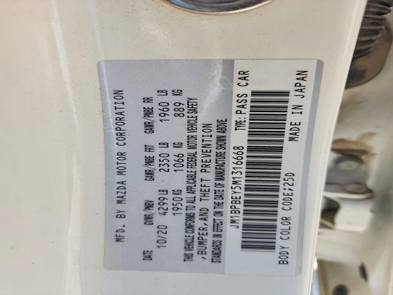 60769626 :رقم المزاد ، JM1BPBEY5M1316668 vin ، 2021 Mazda 3 مزاد بيع