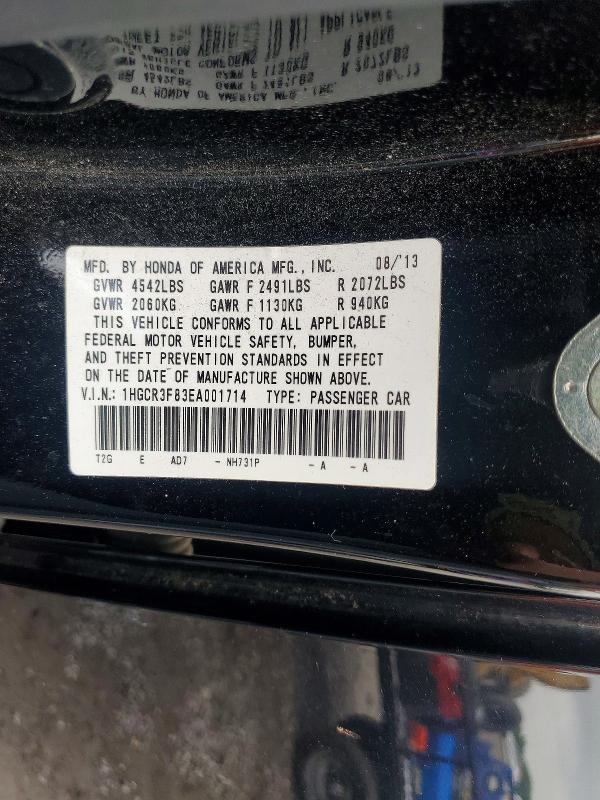 59737336 :رقم المزاد ، 1HGCR3F83EA001714 vin ، 2014 Honda Accord مزاد بيع