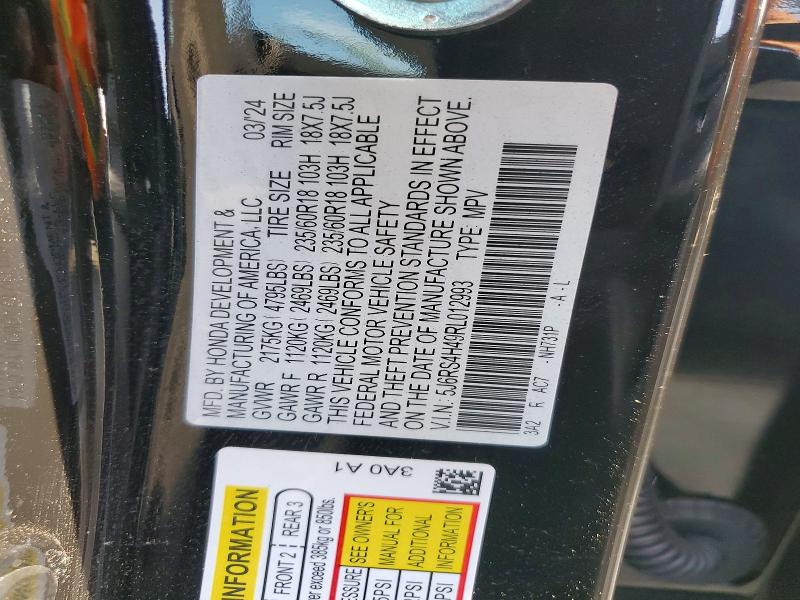 Aukcja sprzedaży 2024 Honda Cr-v, vin: 5J6RS4H49RL012993, numer aukcji: 59086666
