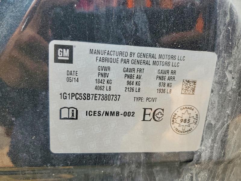2014 Chevrolet Cruze მანქანა იყიდება აუქციონზე, vin: 1G1PC5SB7E7380737, აუქციონის ნომერი: 53248296