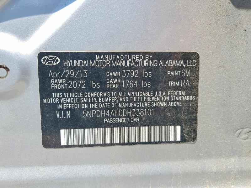 Aukcja sprzedaży 2013 Hyundai Elantra, vin: 5NPDH4AE0DH338101, numer aukcji: 62821666