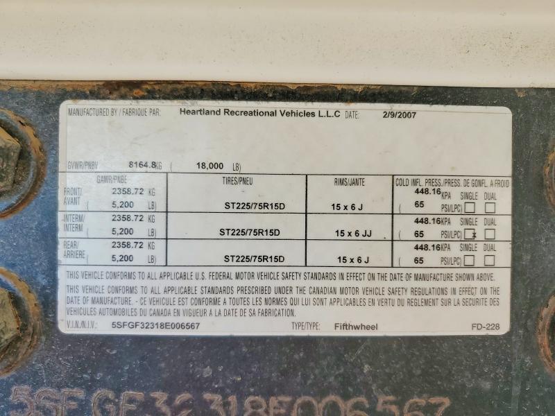 Продаж на аукціоні авто 2008 Heartland Cyclone, vin: 5SFGF32318E006567, номер лоту: 61025916