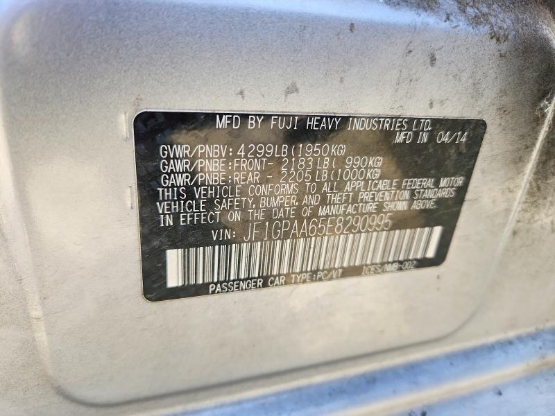 Продажа на аукционе авто 2014 Subaru Impreza, vin: JF1GPAA65E8290995, номер лота: 62658716