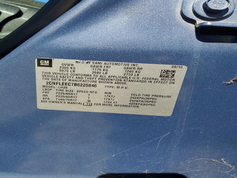 Aukcja sprzedaży 2011 Chevrolet Equinox, vin: 2CNFLEEC7B6225846, numer aukcji: 62868466