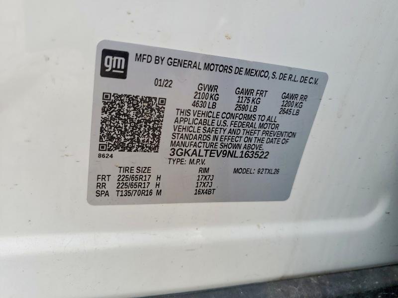 61386446 :رقم المزاد ، 3GKALTEV9NL163522 vin ، 2022 Gmc Terrain مزاد بيع