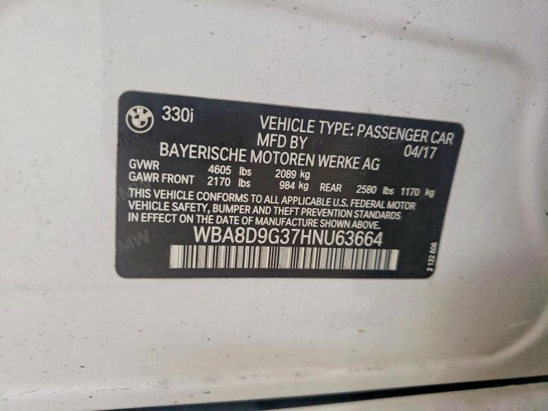 Продаж на аукціоні авто 2017 Bmw 330, vin: WBA8D9G37HNU63664, номер лоту: 60371216