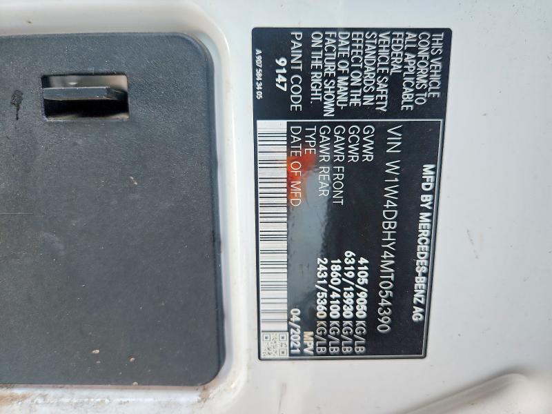 2021 Mercedes-benz Sprinter მანქანა იყიდება აუქციონზე, vin: W1W4DBHY4MT054390, აუქციონის ნომერი: 62016896