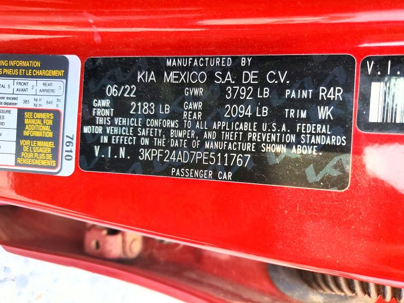 Aukcja sprzedaży 2023 Kia Forte, vin: 3KPF24AD7PE511767, numer aukcji: 62878606