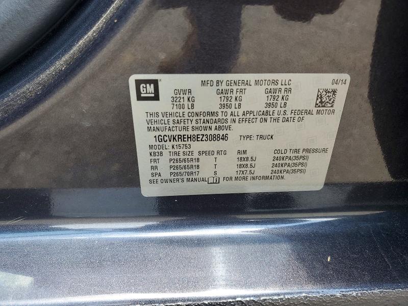 59853276 :رقم المزاد ، 1GCVKREH8EZ308846 vin ، 2014 Chevrolet Silverado مزاد بيع