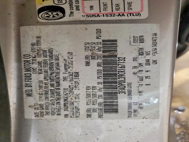 Aukcja sprzedaży 2012 Ford Fusion, vin: 3FADP0L39CR167132, numer aukcji: 61693466