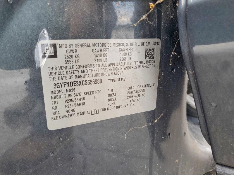2012 Cadillac Srx მანქანა იყიდება აუქციონზე, vin: 3GYFNDE3XCS656980, აუქციონის ნომერი: 60507146