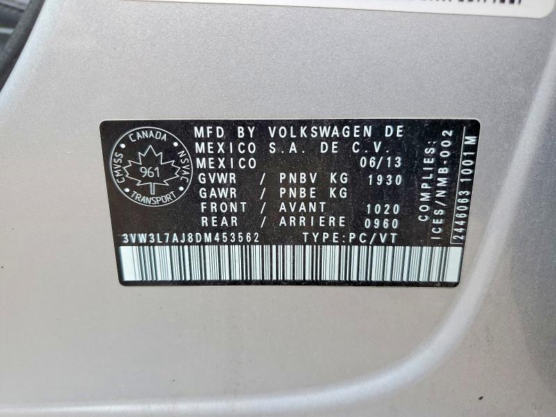 Продаж на аукціоні авто 2013 Volkswagen Jetta, vin: 3VW3L7AJ8DM453562, номер лоту: 60217356