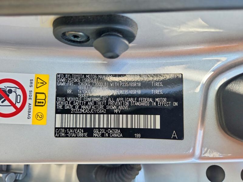 Aukcja sprzedaży 2018 Lexus Rx 350, vin: 2T2ZZMCA5JC115642, numer aukcji: 60714166
