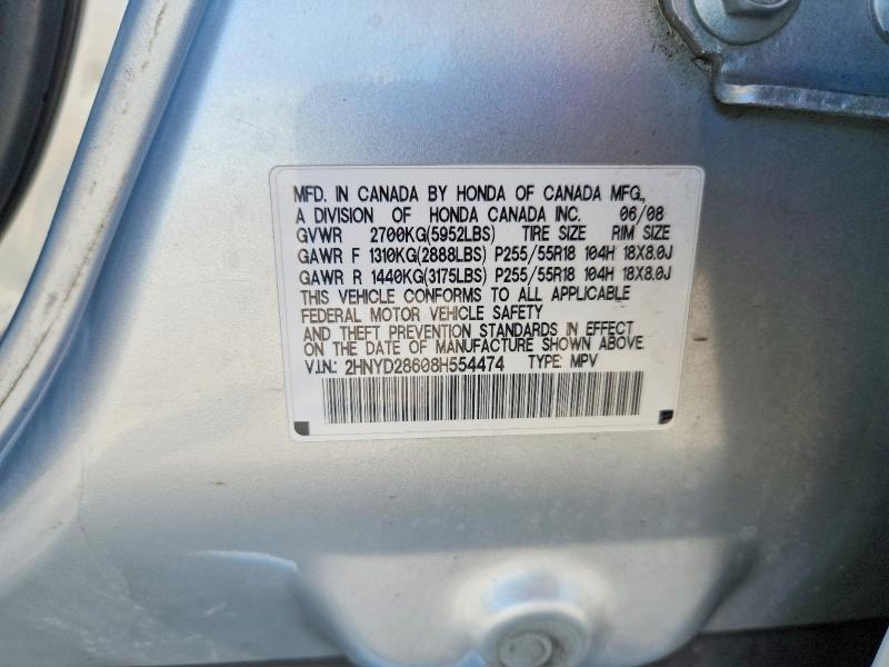Aukcja sprzedaży 2008 Acura Mdx, vin: 2HNYD28608H554474, numer aukcji: 60761986