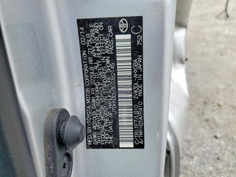 60681806 :رقم المزاد ، JTDKN3DU3E0362145 vin ، 2014 Toyota Prius مزاد بيع