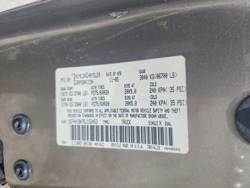 Продажа на аукционе авто 2006 Dodge Ram 1500, vin: 1D7HA18N76J152453, номер лота: 61154096