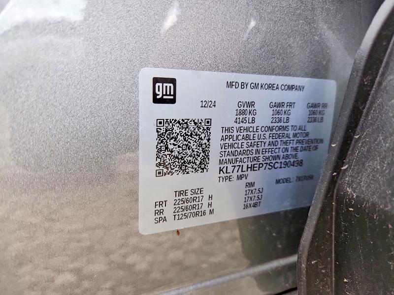 Продаж на аукціоні авто 2025 Chevrolet Trax, vin: KL77LHEP7SC190498, номер лоту: 62387136