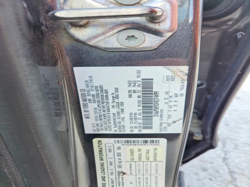 Aukcja sprzedaży 2015 Ford Fusion, vin: 3FA6P0K93FR274499, numer aukcji: 61427116