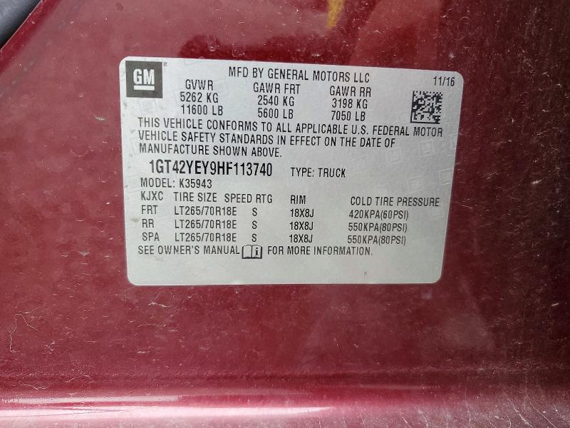 Продаж на аукціоні авто 2017 Gmc Sierra, vin: 1GT42YEY9HF113740, номер лоту: 59812986