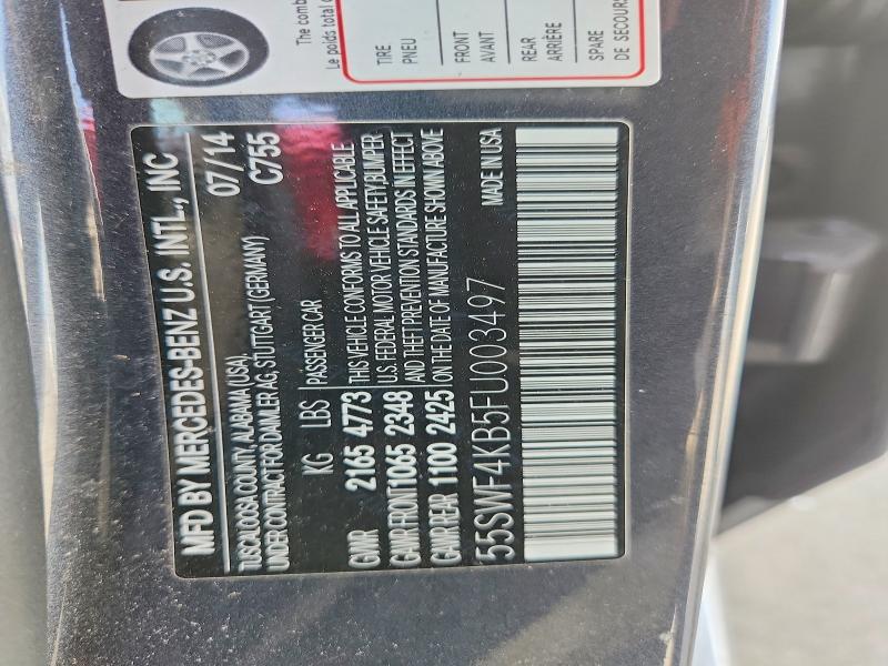 Aukcja sprzedaży 2015 Mercedes-benz C, vin: 55SWF4KB5FU003497, numer aukcji: 60949346