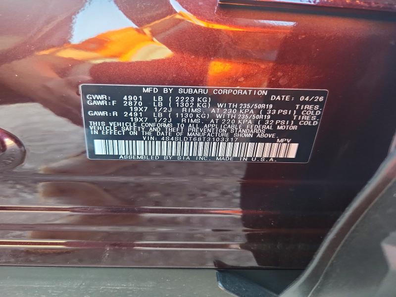 Продажа на аукционе авто 2026 Subaru Forester, vin: 4S4SLDT68T3103317, номер лота: 61955586