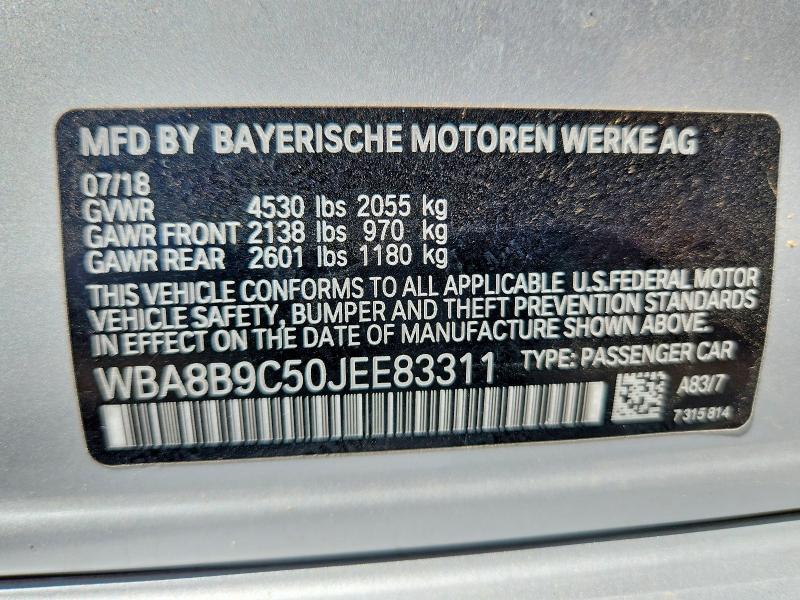 Aukcja sprzedaży 2018 Bmw 330, vin: WBA8B9C50JEE83311, numer aukcji: 60846666