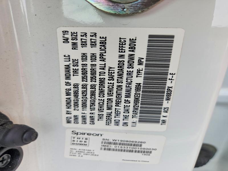 Aukcja sprzedaży 2019 Honda Cr-v, vin: 7FARW2H99KE016694, numer aukcji: 61427156