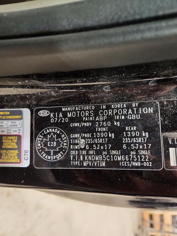 62226626 :رقم المزاد ، KNDMB5C10M6675122 vin ، 2021 Kia Sedona مزاد بيع