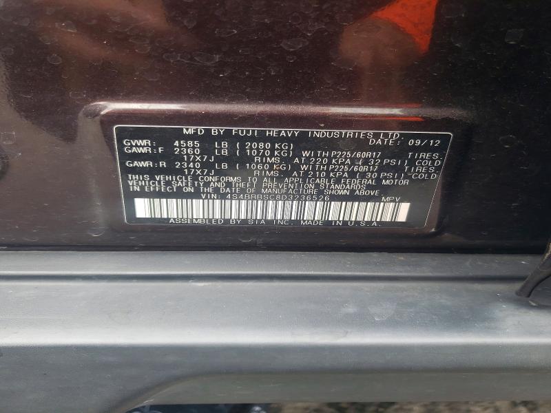 Продажа на аукционе авто 2013 Subaru Outback, vin: 4S4BRBSC8D3236526, номер лота: 59626226
