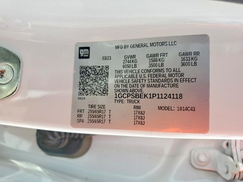 Aukcja sprzedaży 2023 Chevrolet Colorado, vin: 1GCPSBEK1P1124118, numer aukcji: 61368696
