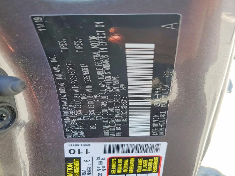 Продажа на аукционе авто 2020 Toyota Sienna, vin: 5TDKZ3DC3LS058318, номер лота: 63499566