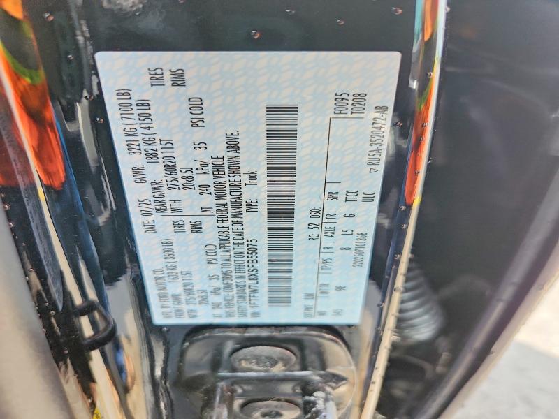 60298376 :رقم المزاد ، 1FTFW7L8XSFB55075 vin ، 2025 Ford F150 مزاد بيع