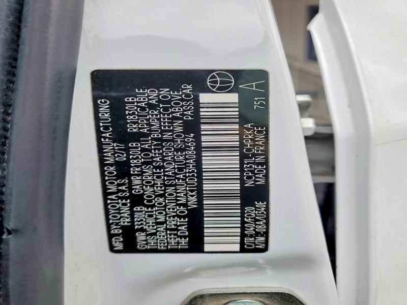 Aukcja sprzedaży 2017 Toyota Yaris, vin: VNKKTUD33HA084694, numer aukcji: 59681166
