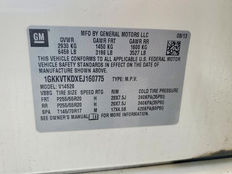 Aukcja sprzedaży 2014 Gmc Acadia, vin: 1GKKVTKDXEJ160775, numer aukcji: 59987526