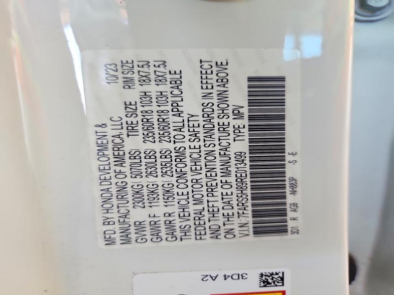 2024 Honda Cr-v მანქანა იყიდება აუქციონზე, vin: 7FARS5H89RE013499, აუქციონის ნომერი: 61076146