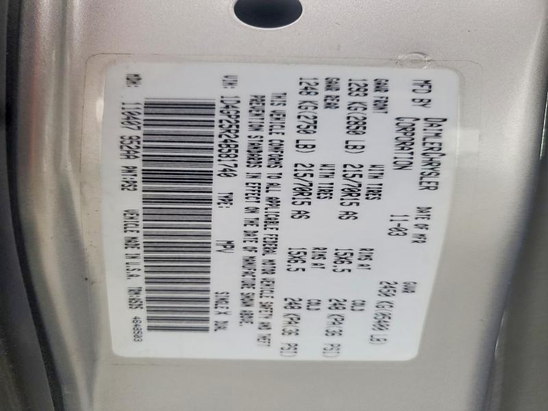 61018126 :رقم المزاد ، 1D4GP25R24B581740 vin ، 2004 Dodge Caravan مزاد بيع