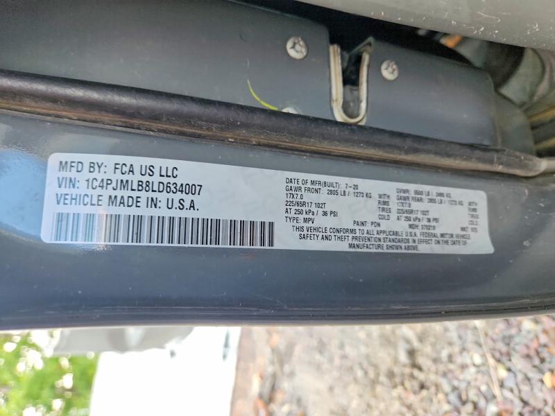 Продажа на аукционе авто 2020 Jeep Cherokee, vin: 1C4PJMLB8LD634007, номер лота: 60177796