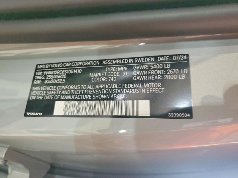 Aukcja sprzedaży 2025 Volvo Xc60, vin: YV4M12RC6S1051410, numer aukcji: 60709076